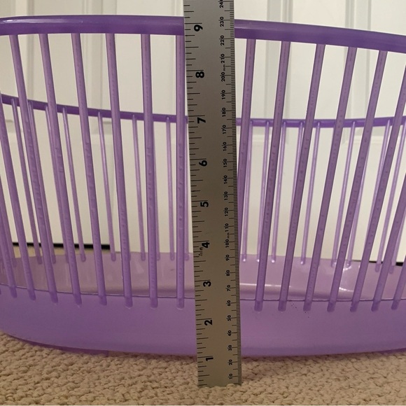 VTG MCM Purple Laundry Basket Retro Mid Century Quality Hard Plastic HTF Handles - Picture 10 of 10